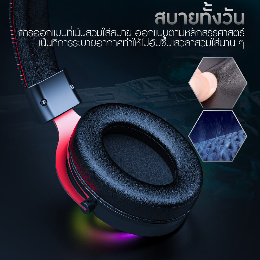 หูฟังเกมมิ่ง ONIKUMA X10 CAT EARS GAMING HEADSET - DEVIL HORN_5